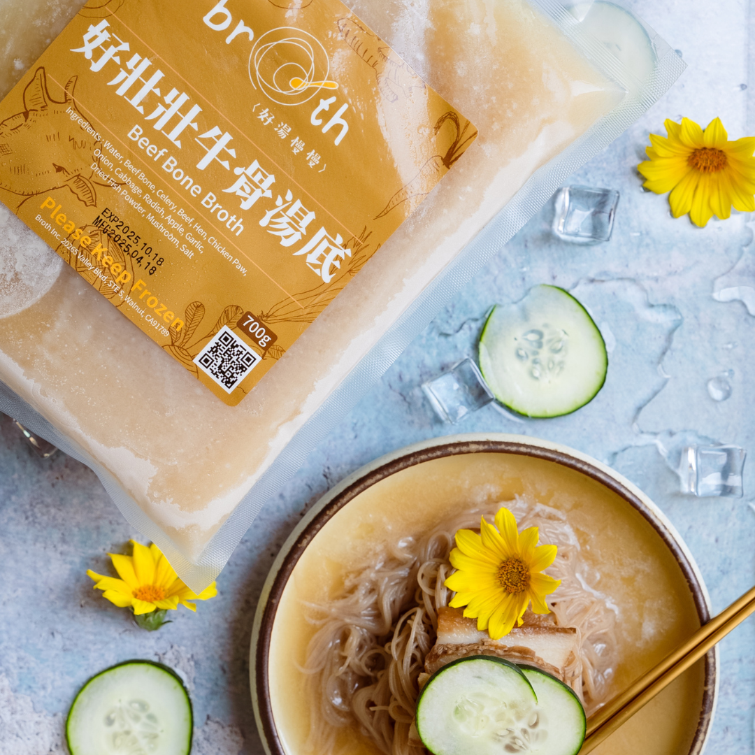Beef Bone Broth with cold noodle