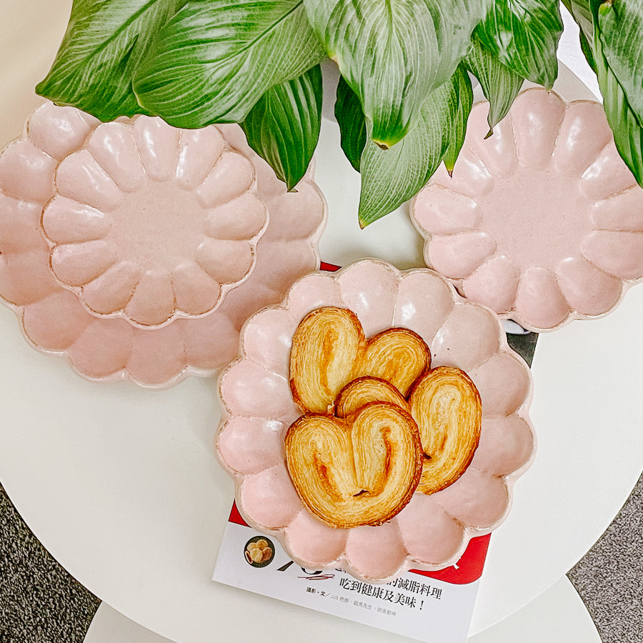 【Rokuro】 Mino Ware Round Plate (Peach)