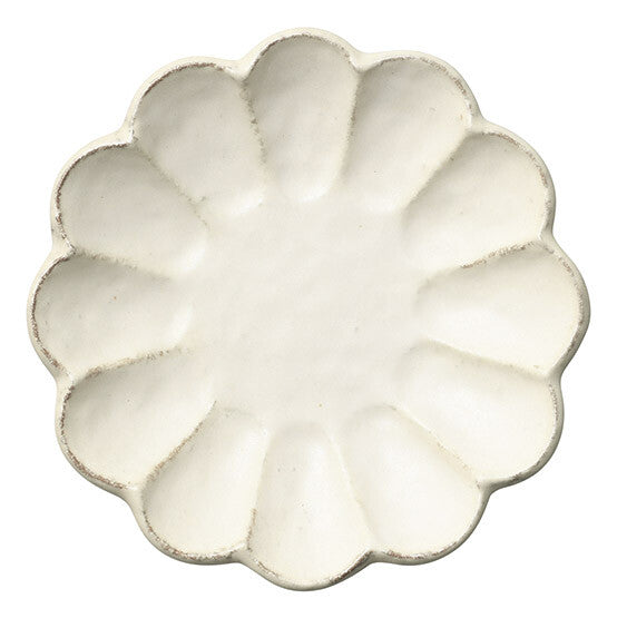 【Rokuro】 Mino Ware Round Plate (Off White)