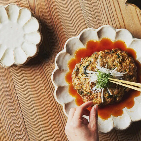 【Rokuro】 Mino Ware Round Plate (Off White)