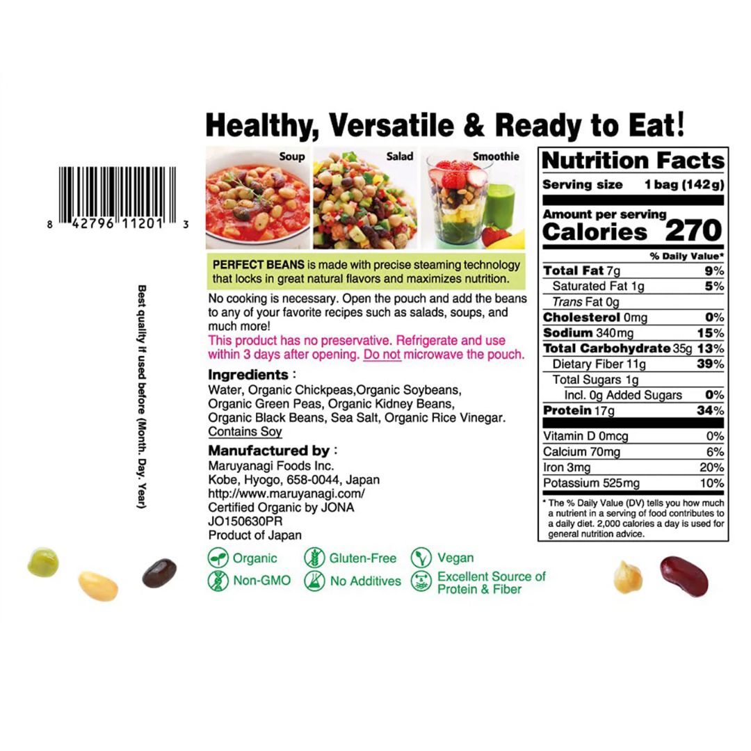 【Eat More beans】Organic Fully Cooked Perfect Beans - nutrition facts