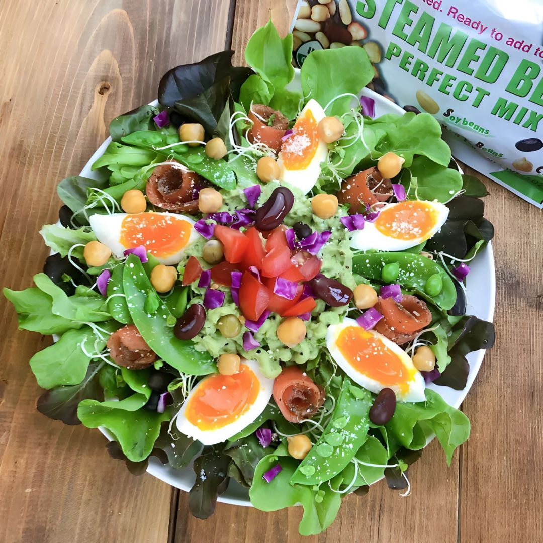【Eat More beans】Organic Fully Cooked Perfect Beans with salad