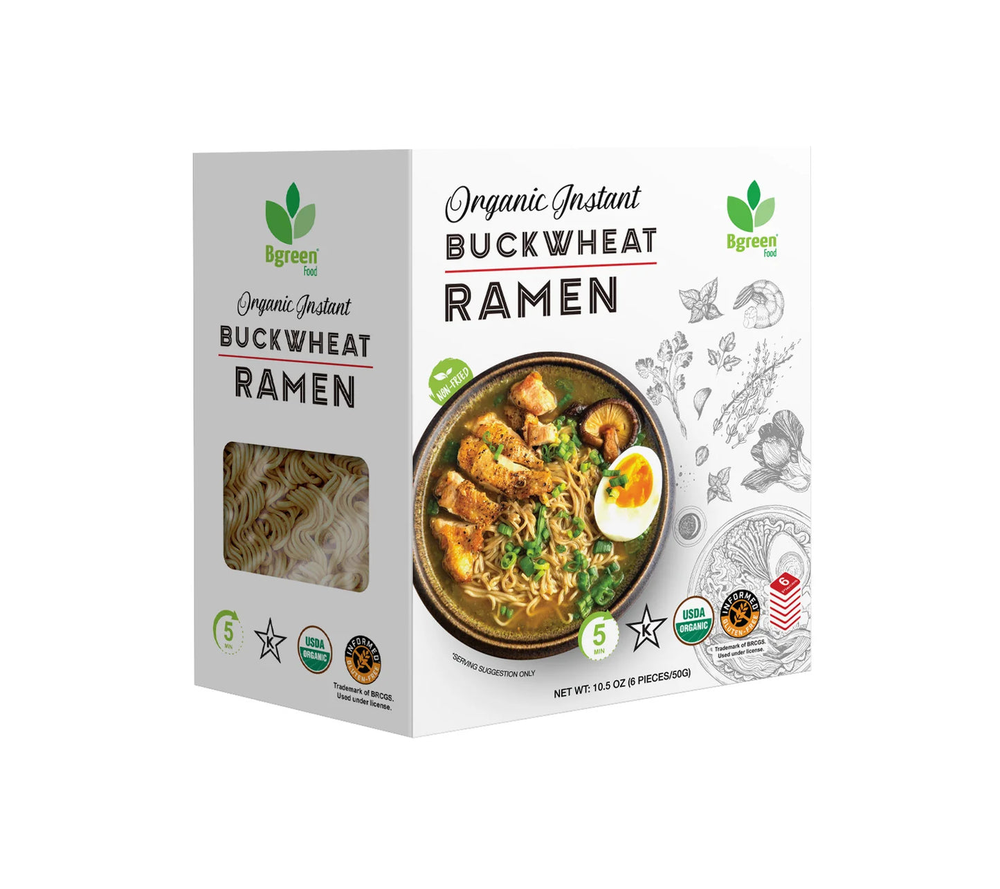 【Bgreen Food】Organic Instant Buckwheat Ramen - USDA Certificated - Gluten Free