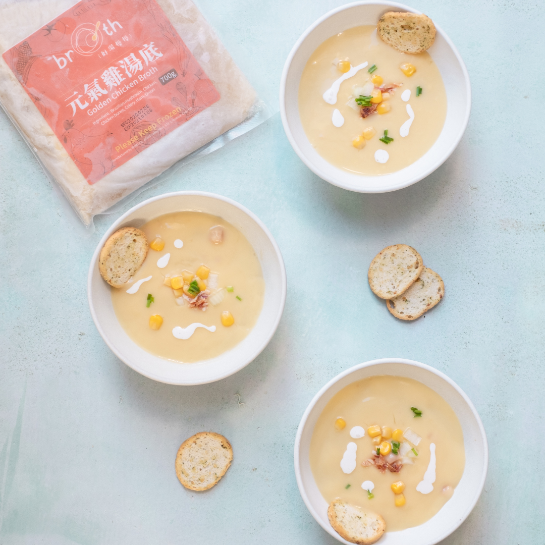 golden chicken broth