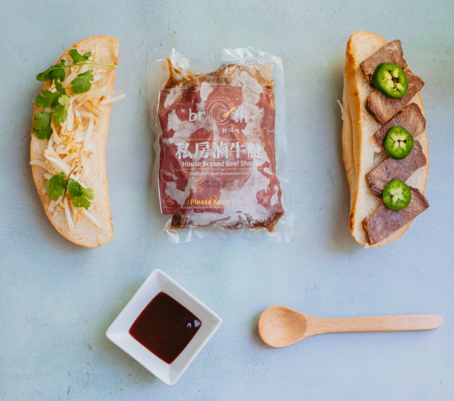 Braised Beef Shank Meat Sandwiches