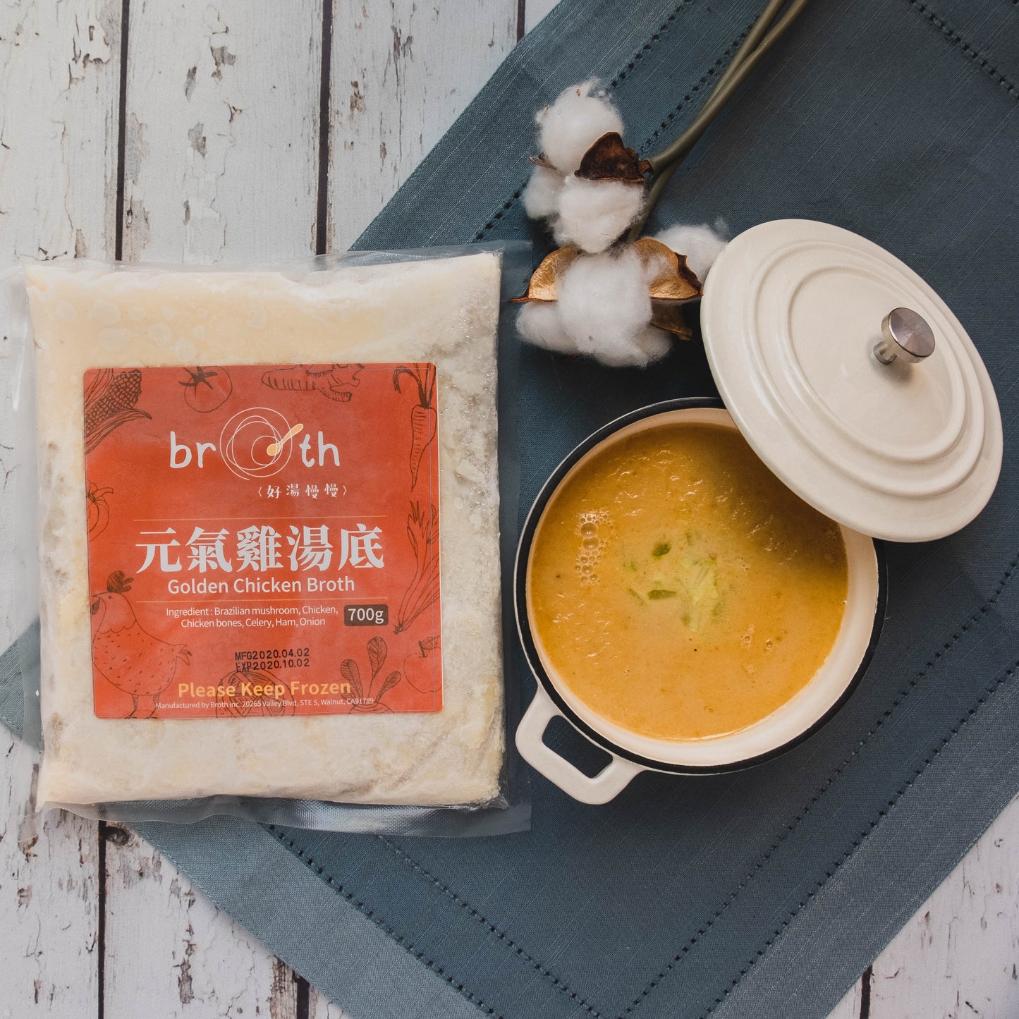 golden chicken broth
