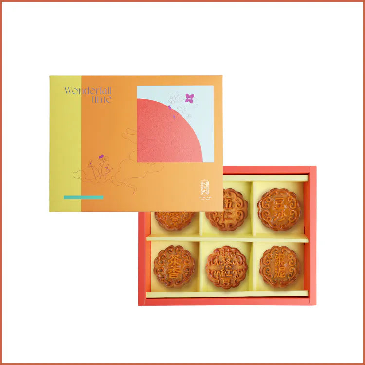 
                      
                        【Jiu Zhen Nan】Wonderful Time Mooncake Gift Box(6pc) (lotus paste and pine nuts/stone fruit and walnuts/black bean paste/tea bean paste/matcha red bean/date walnut)
                      
                    