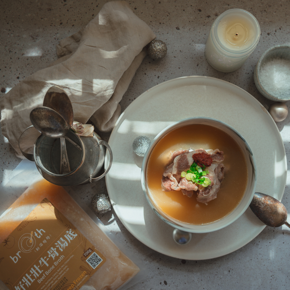 Beef Bone Broth in winter